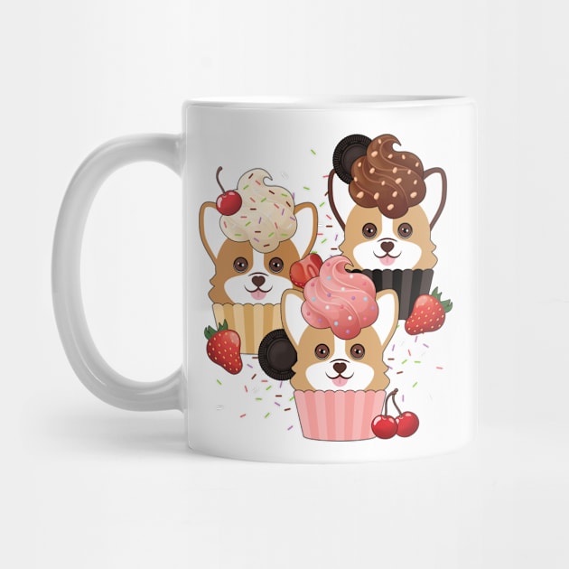 Corgi Cupcakes and Sprinkles by MaplewoodMerch